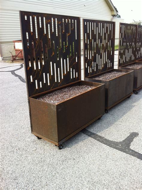 cnc cut decorative metal planter boxes|baldwin metal planter box.